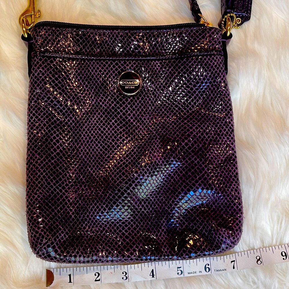 Coach- Purple Python Embossed Crossbody Beautiful… - image 7